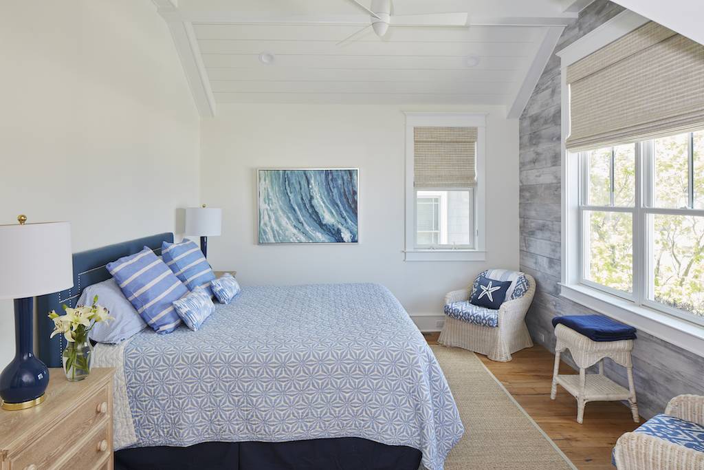 The Big Easy master bedroom with white bedspread